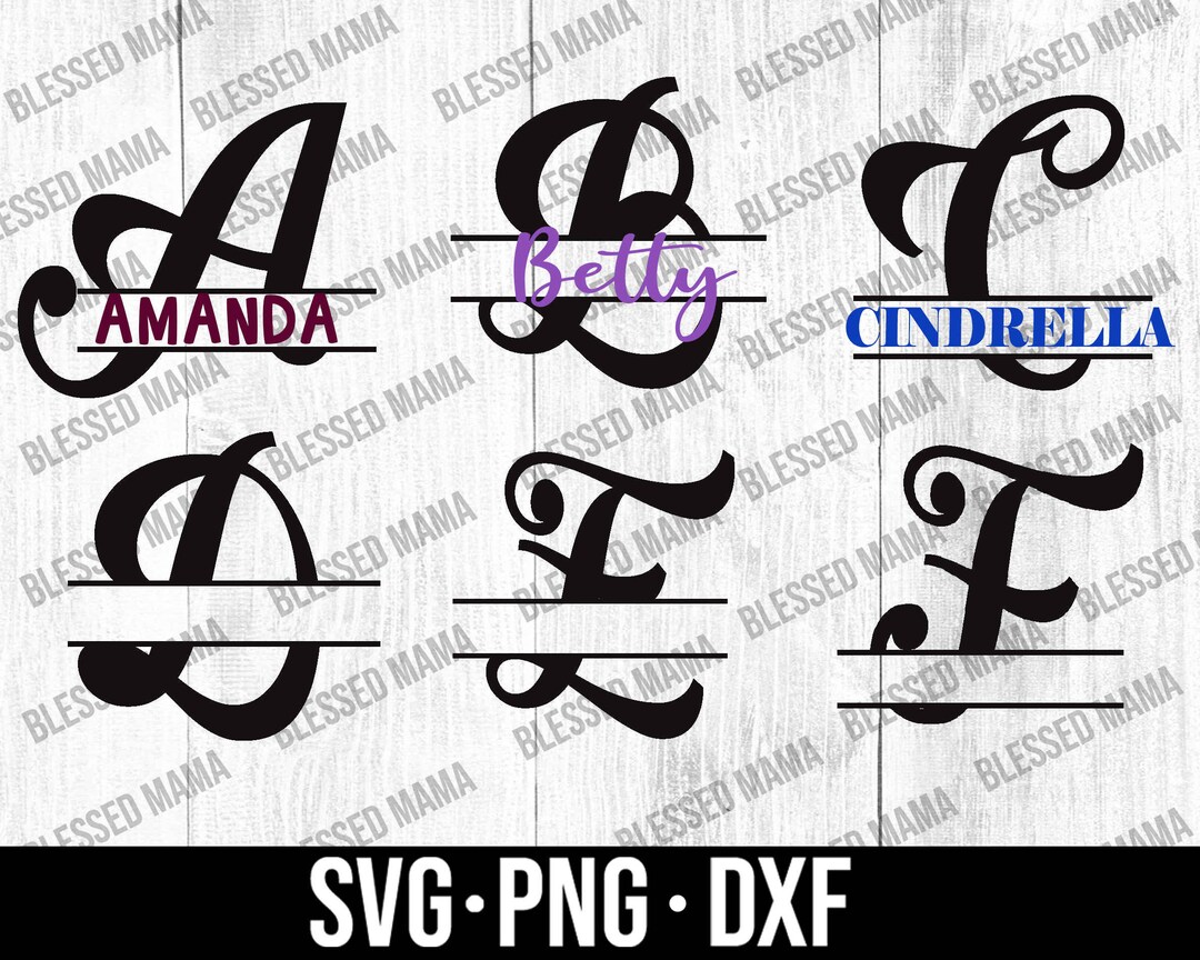 Split Monogram Svg, Split Calligraphy Alphabet, Split Monogram Frame ...