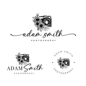 Logotipo de cámara prefabricado, logotipos boho dibujados a mano, logotipo de fotografía y marca de agua, derechos de autor de la fotografía, logotipo de la cámara