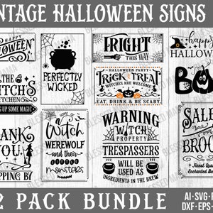 Vintage Halloween Sign SVG|Halloween Sign svg|Vinatge Halloween Decor|Printable Signs|Tick Or Treat|Boo|Witch Kitchen|Cut files for cricut