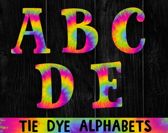 Tie Dye Alphabet 26 Letters, PNG File, Sublimation letters, Tie Dye Sublimation, Tie Dye Letters, Tie Dye Font, DIY Banner, Digital Download