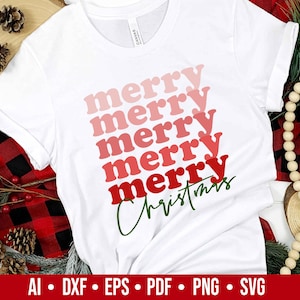 Merry Christmas Svg, Christmas Svg, Christmas Decor, Christmas Shirt, Holiday Svg, Christmas Craft, Cricut Cut File, ai/dxf/eps/png/pdf/svg
