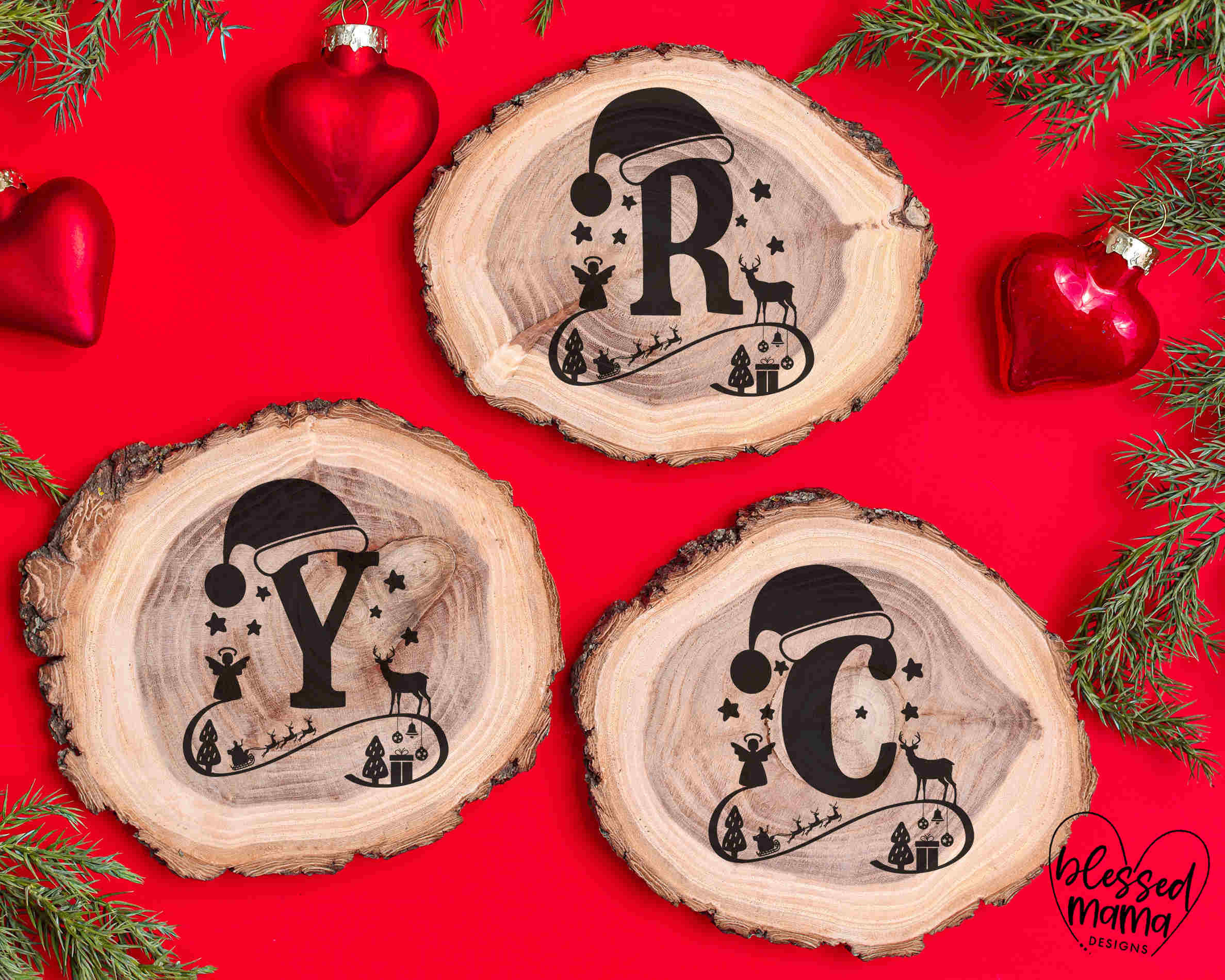 Christmas Monogram Alphabets|santa Monogram Svg|christmas Monogram Svg ...