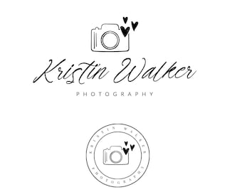 May include: Black and white logo for Kristin Walker Photography. The logo features a camera with hearts above it and the text "Kristin Walker Photography".