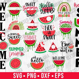 Watermelon svg Bundle  Hello Summer svg  Porch Sign Summer sign  Watermelon Quotes svg/dxf/eps/png