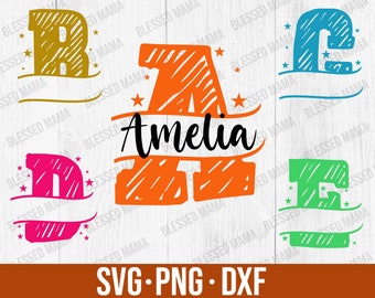 Fancy Split Monogram Svg, Split monogram Svg, Fancy Monogram Letters, Kids Monogram, Monogram Svg, Monogram, 26 Individual SVG,DXF,PNG Files