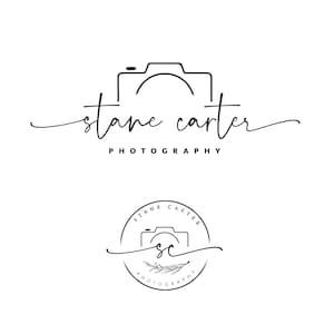 May include: Black and white logo for a photography business called "Stane Carter Photography". The logo features a stylized camera icon and the business name in a handwritten font.
