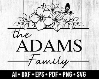Floral split monogram Svg, Family split monogram svg, Wedding monogram Svg, Mailbox Monogram Svg, Butterfly Svg, ai/eps/dxf/png/pdf/svg