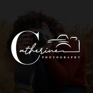 Camera Logo for Photography, Photography Logo Watermark, Text Logo Design, Handwritten Logo
