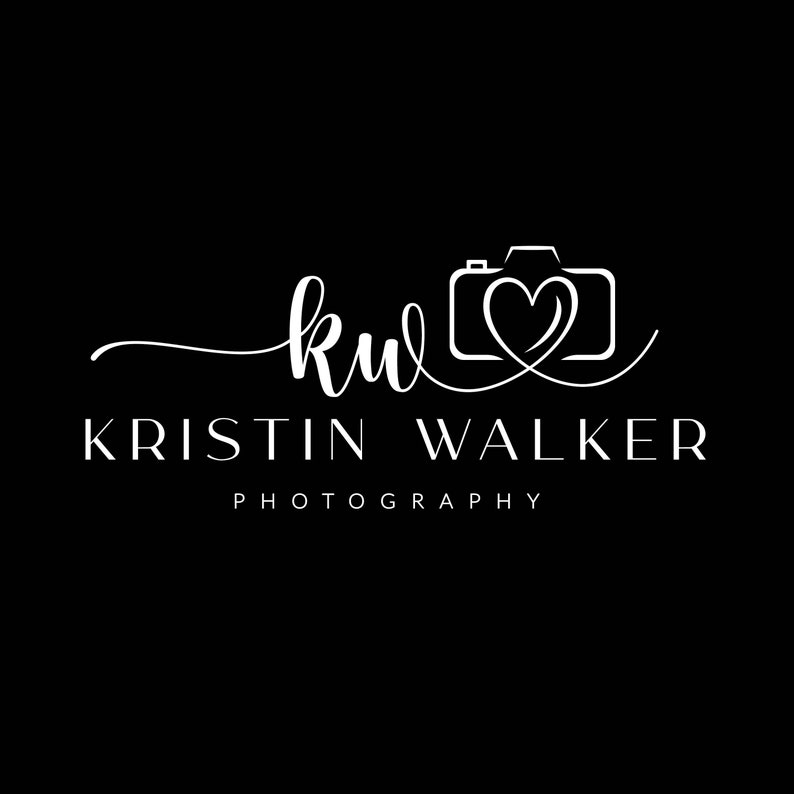 Premade Camera Logo, Handdrawn Heart Logo, Photography Logo and ...