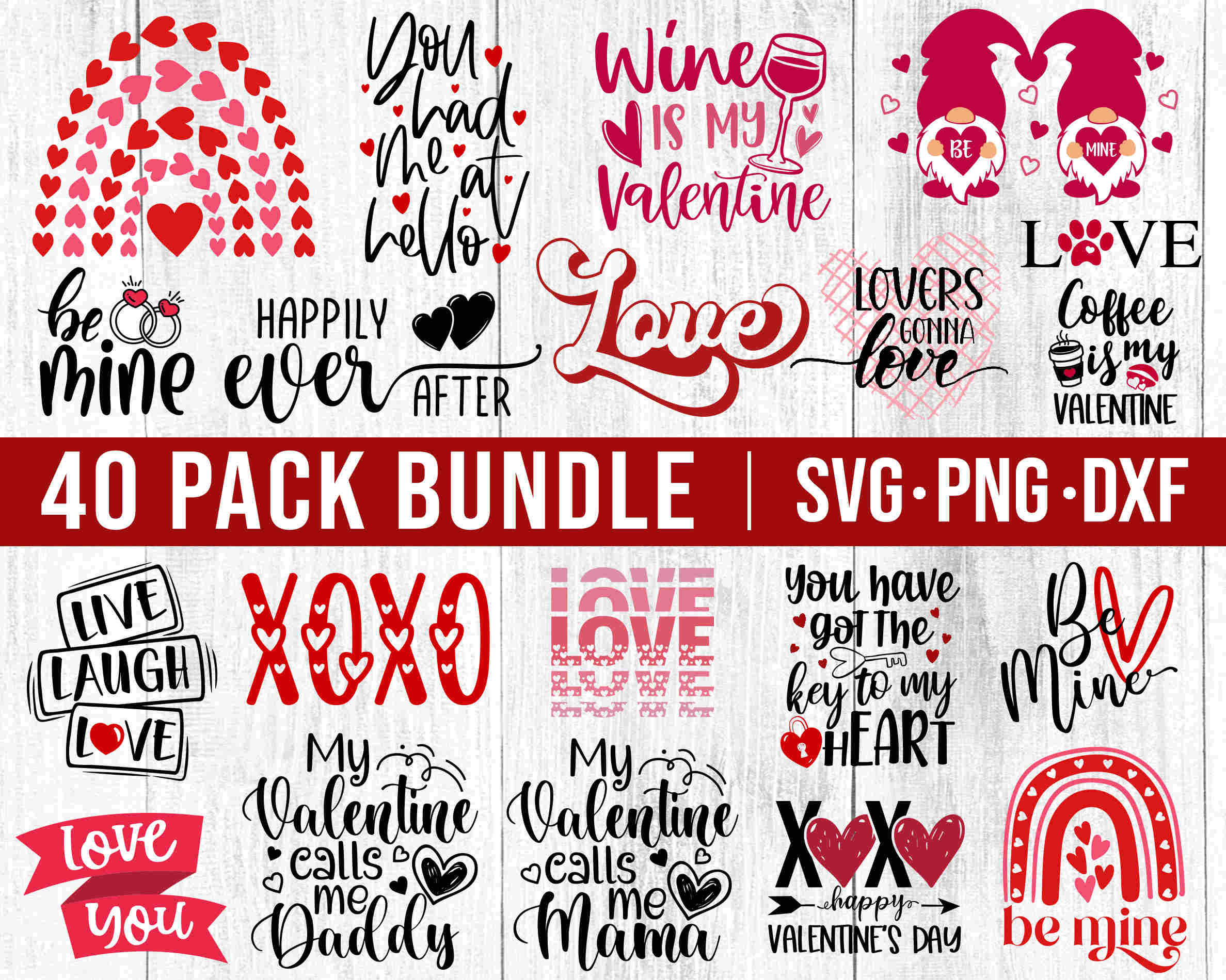 Valentines SVG Bundle, Valentines Day SVG Bundle, Valentines Svg, Cute ...