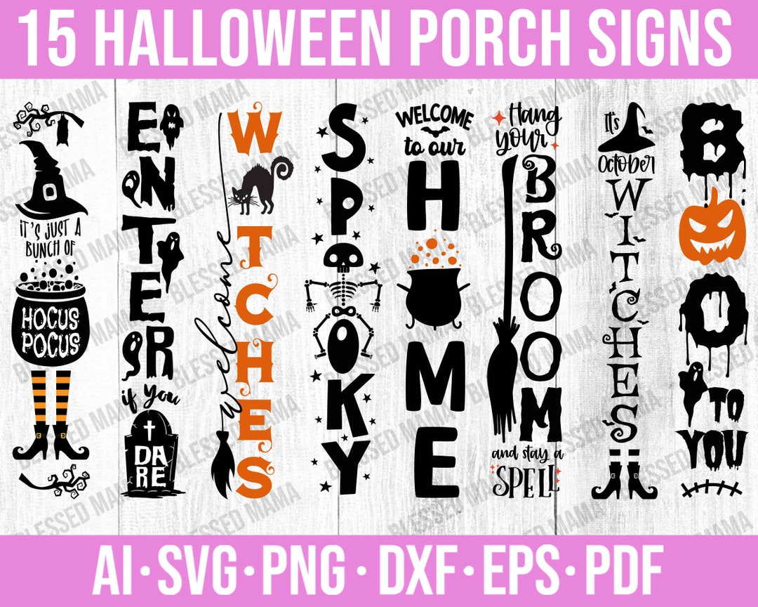 Halloween Porch Sign SVG Bundleporch Sign Svghalloween