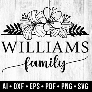Family split monogram svg, Floral split monogram, Wedding monogram frame SVG, Mailbox Monogram Svg, Floral frame svg, ai/eps/dxf/png/pdf/svg