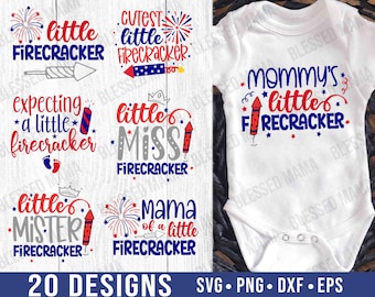 Little Firecracker Family svg bundle Little Firecracker svg 4th   July svg Patriotic shirt svg/dxf/eps/png