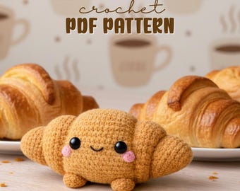 Croissant Häkelanleitung, PDF, Amigurumi Croissant Anleitung, Cute Food häkeln, Kawaii häkeln