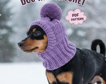 Hundemütze Häkelanleitung PDF, Hunde Haube Häkelanleitung, Mütze für kleine Hunde Muster, Welpe Mütze häkeln, Haustier Mütze Muster, Pom Pom Hundemütze