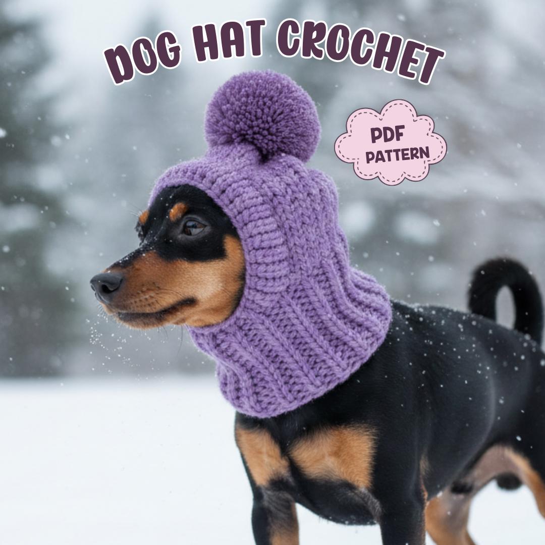 30 Dog Snood Crochet Patterns for Cozy, Cute, and Practical Pet Wear 15 Dog Hood Crochet Pattern with Pom-Pom