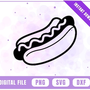 Hotdog in Bun SVG, Fast Food SVG, BBQ, Bunnings, Snags, Sausage svg, Food, Cut files, png, dxf, svg, instant download