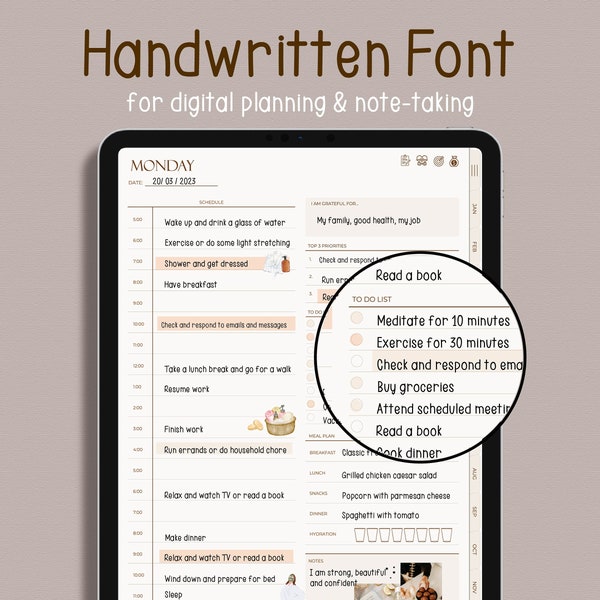 Neat Handwritten Font, Student Note Taking, Cute Font, Handwriting Font, GoodNotes Font, Simple Font, Digital Planner Font, iPad Planner