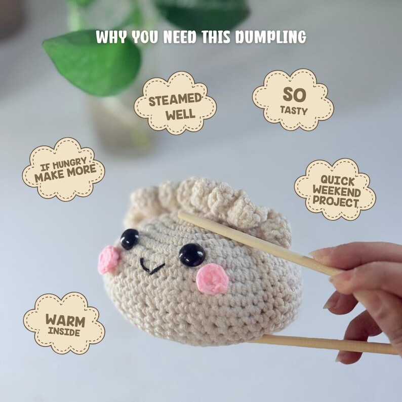 Dumpling Crochet Pattern PDF | Amigurumi Dumpling Plush | Kawaii Bao ...