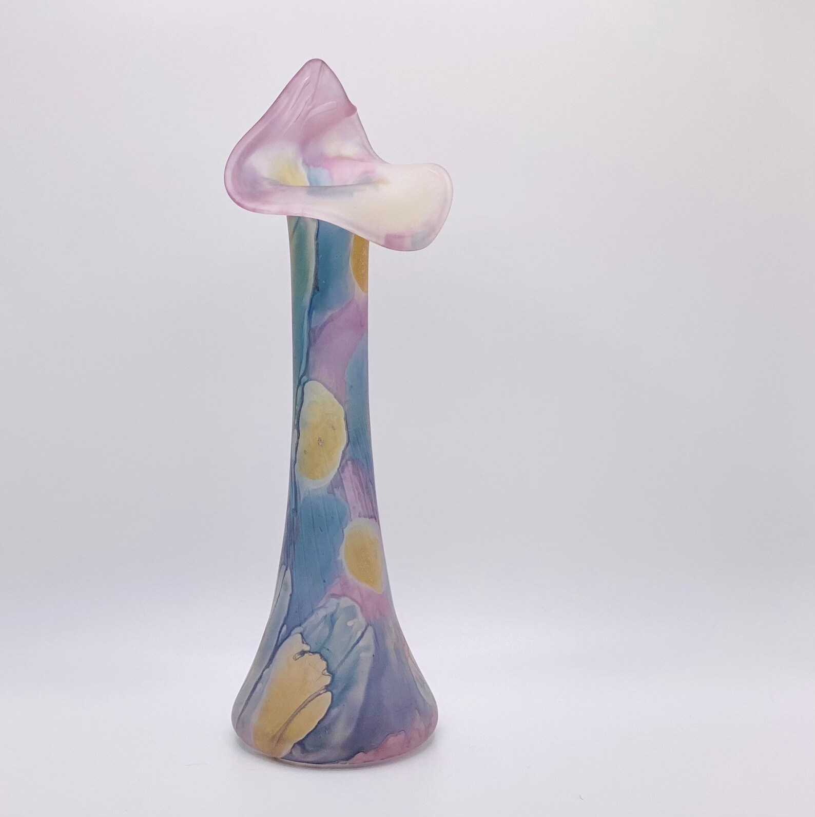 Vintage Hand Painted Rueven Nouveau Art Glass Bud Vase Etsy