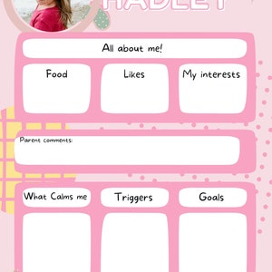 Back to school, All about me child info template, Teacher, Therapist, Parent, Autism, Special needs, ABA, ADHD, Digital Download