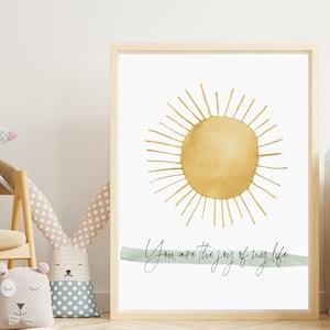 Digital Nursery print, Joy of my life. Minimalist nursery print, Boho wall print, Wall decor for girls, Wall decor for boys, Nursery Prints