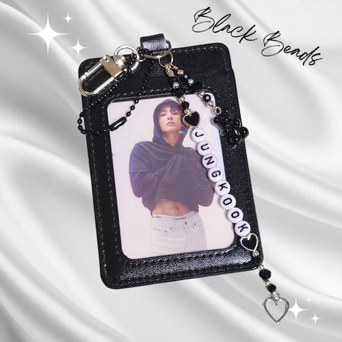 KPOP BTS Jungkook Photo Card W/ Black Beads - Etsy