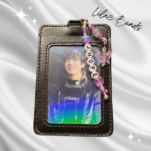 Carte photo KPOP BTS JHope avec perles lilas