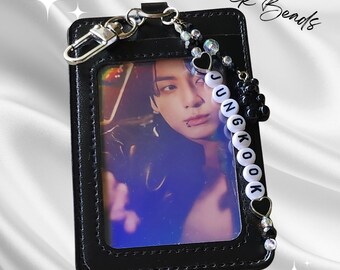 KPOP BTS Jungkook Photo Card W/ Black Beads - Etsy