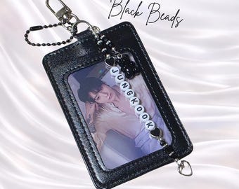 Pastel BTS Photocard Holder Keychain With Member Charm - Jelly