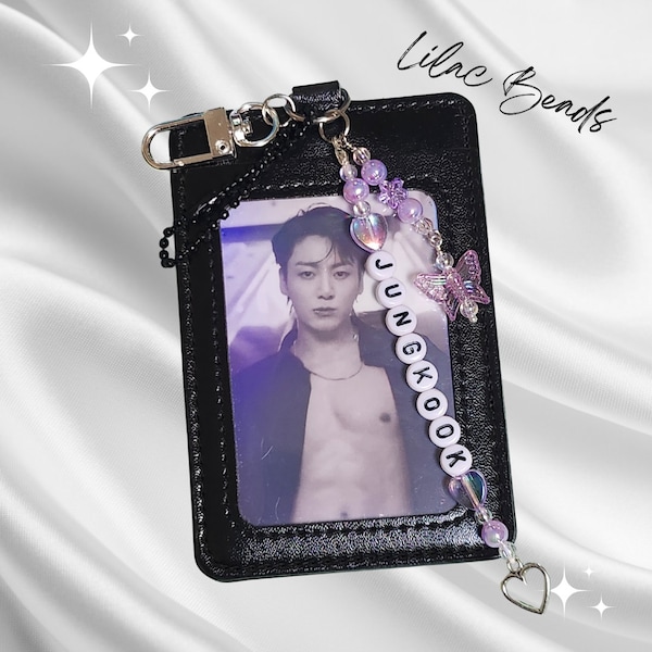 Kpop 875 JJK Photo Card Holder with Lilac Beads