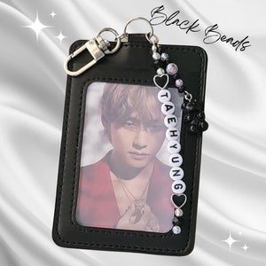 KPOP BTS Taehyung Photo Card Holder with Black Beads