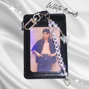 雑貨　BTS(防弾少年団) カードウォレット ブラック Weverse Card発売記念グッズ KPOP BTS Jungkook Photo Card W/ Black Beads - Etsy