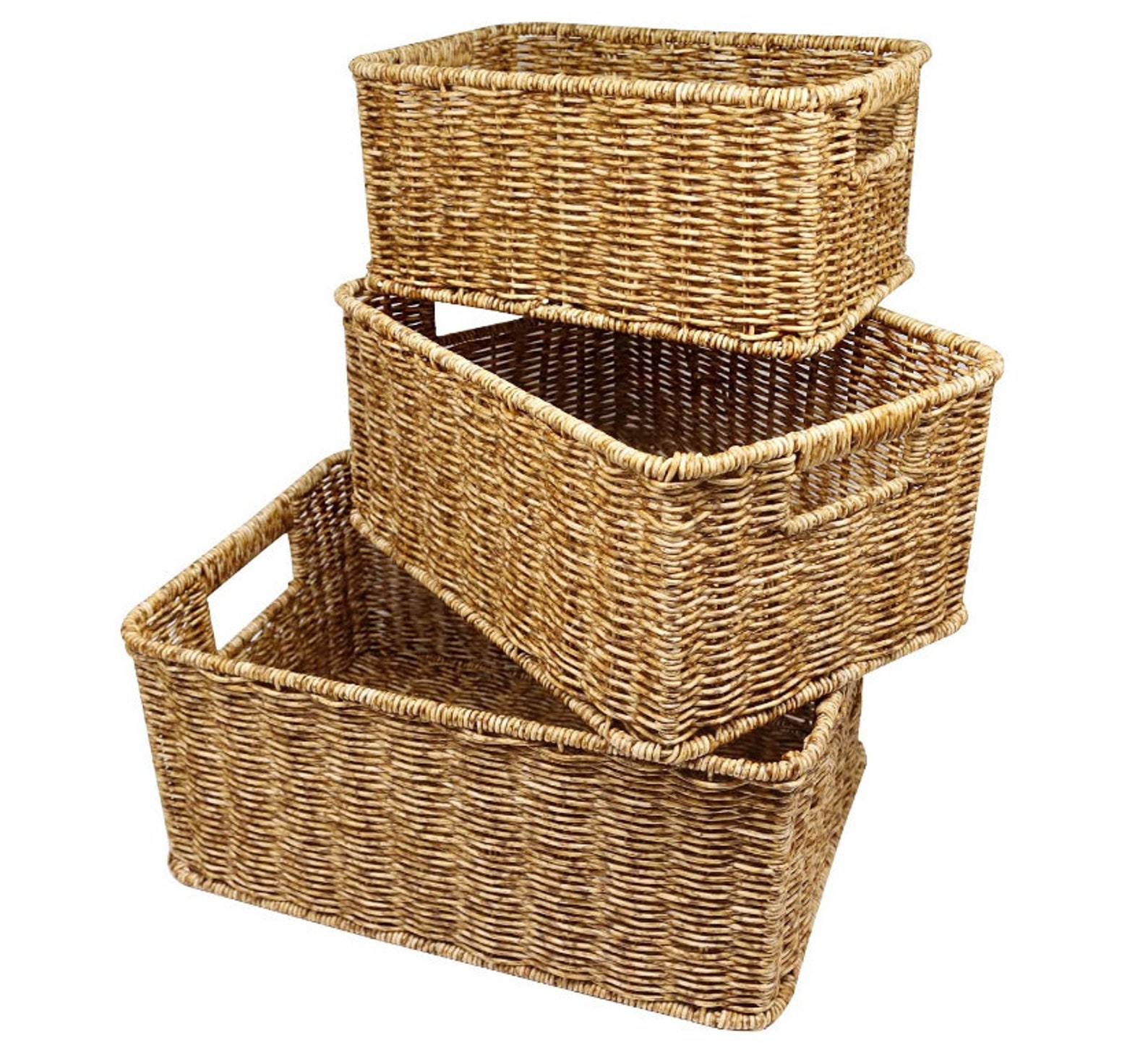 Aufbewahrungskörbe aus Rattan 3 Sets gewebte Körbe Etsy