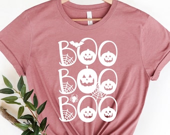 Boo Shirt, Halloween Boo Shirt, Halloween Ghost Shirt, Halloween Pumpkin Tshirt, Spider Halloween Shirt, Toddler Halloween