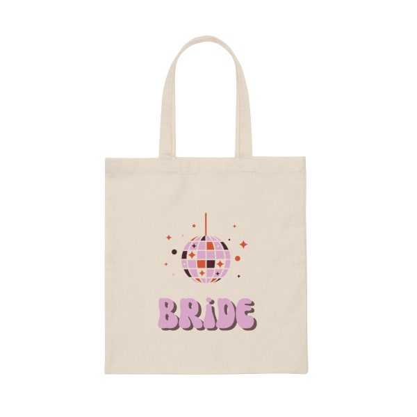Disco Bachelorette Party Bride Tote | Vegas Bachelorette | Disco Cowgirl Bachelorette | Retro Font | Bridesmaid Tote | Bridesmaids Tote Bags