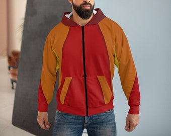 Get Groovy: Unisex 70s Retro Zip Hoodie - Perfect for Men and Women - 70s Inspired Longsleeve