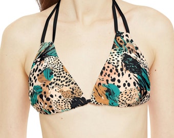 Exotic Fusion Strappy Triangle Bikini Top - Unleash Your Wild Side