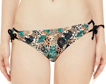 Exotic Fusion Strappy Bikini Bottoms - Embrace Your Wild Side in Style