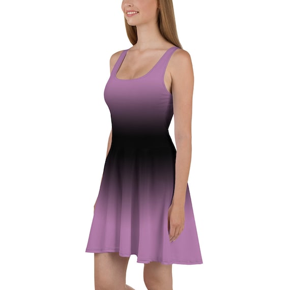 blue dress for baby girl Pink Abstract Skater Dress - Flowing Black Ribbons - Size Xs main image 1