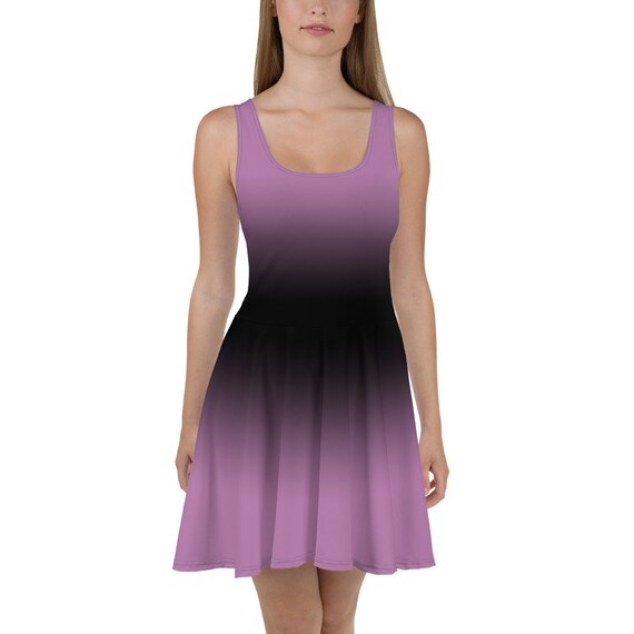 pink and black skater dress Pink and Black Gradient Skater Dress