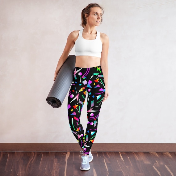 Sanctuary tweet erindringer Women's 80's Retro Colorful Shapes Yoga Leggings - Etsy Denmark