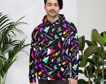 Unisex Pullover Hoodie With an 80s Retro Design - Relaxed Fit