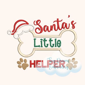 Christmas Digital Machine Embroidery Design Santa Little Helper Embroidery Design Christmas Dog Paw Print Embroidery Design Noel Embroidery