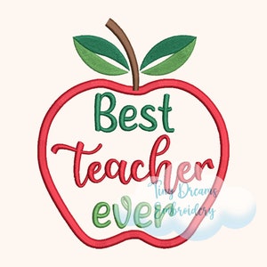 Best Teacher Digital Machine Embroidery Design Apple Embroidery Design Teach Embroidery Design School Embroidery Design Schoolteacher Design