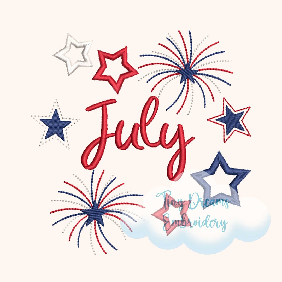 July 4th Fireworks Machine Embroidery Design (digital Download) - Etsy
