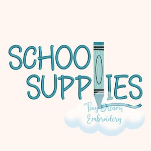 School Supplies Digital Machine Embroidery Design Color Crayon Embroidery Design Back School Embroidery Design Class Teacher Embroidery
