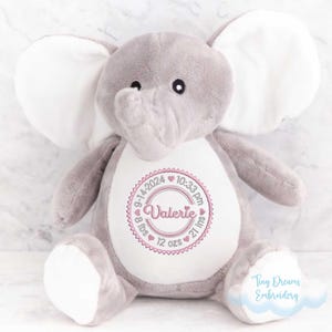 Baby Girl Newborn Embroidery Personalized Baby Announcement Heart