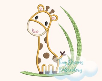 Baby Giraffe Embroidery Design: Jungle Nursery Animal (Digital Download)