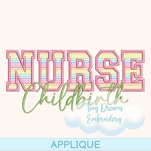 Childbirth Nurse Digital Machine Embroidery Design Applique Newborn Baby Nurse Embroidery Design Nurse Applique Embroidery Medical Nurse